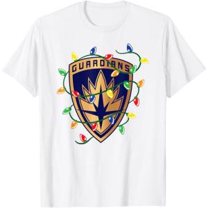 imageMarvel Guardians of the Galaxy Logo Holiday Christmas Lights TShirtWhite