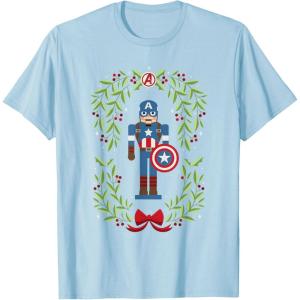 imageMarvel Holiday Christmas Avengers Captain America Nutcracker TShirtBaby Blue
