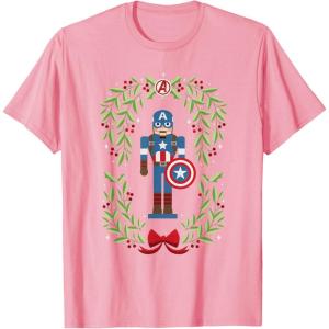 imageMarvel Holiday Christmas Avengers Captain America Nutcracker TShirtPink