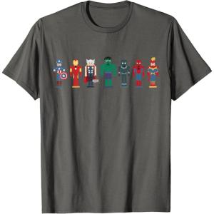 imageMarvel Holiday Christmas Avengers Team Festive Nutcrackers TShirtAsphalt Grey