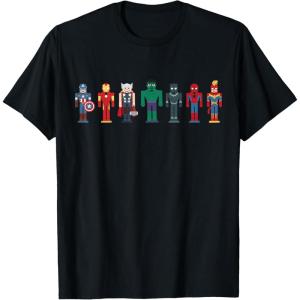 imageMarvel Holiday Christmas Avengers Team Festive Nutcrackers TShirtBlack