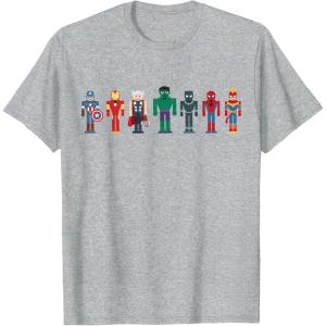 imageMarvel Holiday Christmas Avengers Team Festive Nutcrackers TShirtHeather Grey