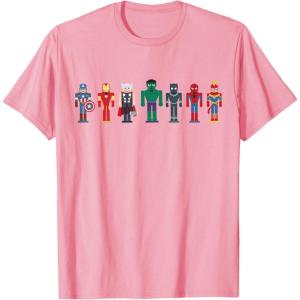 imageMarvel Holiday Christmas Avengers Team Festive Nutcrackers TShirtPink