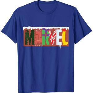 imageMarvel Logo with Christmas Holiday Avengers Decorations TShirtRoyal Blue