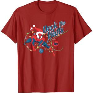 imageMarvel SpiderMan Deck The Walls Holiday TShirtCranberry Red