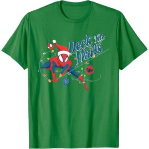 imageMarvel SpiderMan Deck The Walls Holiday TShirtKelly Green