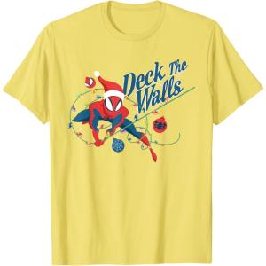 imageMarvel SpiderMan Deck The Walls Holiday TShirtLemon Yellow