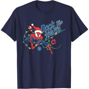 imageMarvel SpiderMan Deck The Walls Holiday TShirtNavy Blue