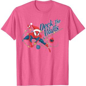 imageMarvel SpiderMan Deck The Walls Holiday TShirtPink Heather