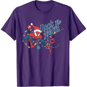 imageMarvel SpiderMan Deck The Walls Holiday TShirtPurple