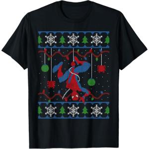 imageMarvel SpiderMan Upside Down Ugly Christmas Sweater TShirtBlack