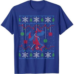 imageMarvel SpiderMan Upside Down Ugly Christmas Sweater TShirtRoyal Blue