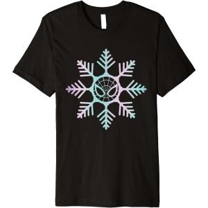 imageMarvel SpiderMan Winter Holiday Snowflake Logo Premium TShirt