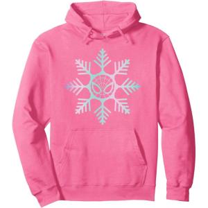 imageMarvel SpiderMan Winter Holiday Snowflake Logo Pullover HoodieBright Pink