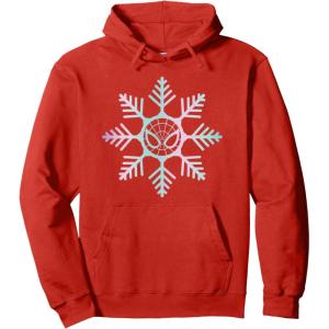 imageMarvel SpiderMan Winter Holiday Snowflake Logo Pullover HoodieRed