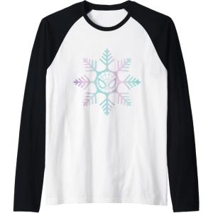 imageMarvel SpiderMan Winter Holiday Snowflake Logo Raglan Baseball TeeBlackWhite