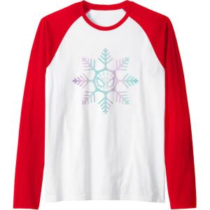 imageMarvel SpiderMan Winter Holiday Snowflake Logo Raglan Baseball TeeRedWhite