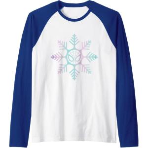 imageMarvel SpiderMan Winter Holiday Snowflake Logo Raglan Baseball TeeRoyal BlueWhite