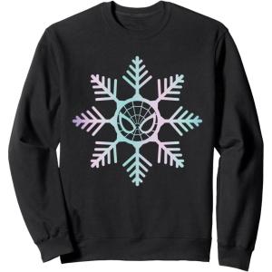 imageMarvel SpiderMan Winter Holiday Snowflake Logo SweatshirtBlack