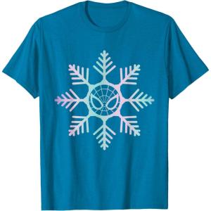 imageMarvel SpiderMan Winter Holiday Snowflake Logo TShirtSapphire Blue
