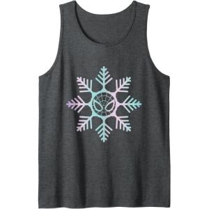 imageMarvel SpiderMan Winter Holiday Snowflake Logo Tank TopDark Heather Grey