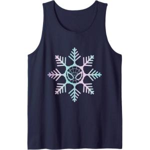 imageMarvel SpiderMan Winter Holiday Snowflake Logo Tank TopNavy Blue