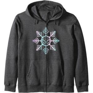 imageMarvel SpiderMan Winter Holiday Snowflake Logo Zip HoodieDark Heather Grey
