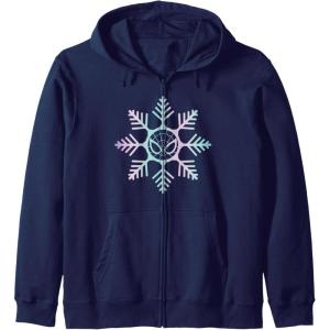 imageMarvel SpiderMan Winter Holiday Snowflake Logo Zip HoodieNavy Blue