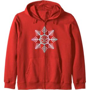 imageMarvel SpiderMan Winter Holiday Snowflake Logo Zip HoodieRed