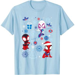 imageMarvel Spidey and His Amazing Friends Christmas Holiday Icon TShirtBaby Blue