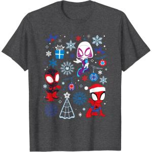 imageMarvel Spidey and His Amazing Friends Christmas Holiday Icon TShirtDark Heather Grey