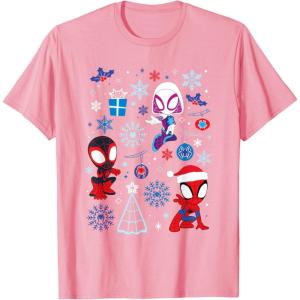 imageMarvel Spidey and His Amazing Friends Christmas Holiday Icon TShirtPink