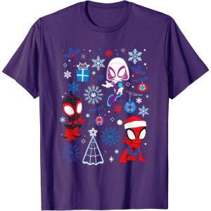 imageMarvel Spidey and His Amazing Friends Christmas Holiday Icon TShirtPurple