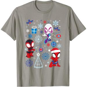 imageMarvel Spidey and His Amazing Friends Christmas Holiday Icon TShirtSlate Grey