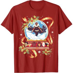 imageMarvel Storm and the XMen Christmas Holiday Snow Globe TShirtCranberry Red