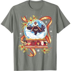 imageMarvel Storm and the XMen Christmas Holiday Snow Globe TShirtOlive Heather
