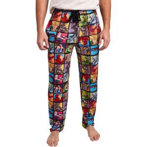 imageMarvel Superhero Squares Mens Black Sleep Pajama PantsMarvel Superhero Squares
