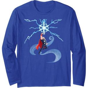 imageMarvel Thor Winter Snowflake Holiday Long Sleeve TShirtRoyal Blue