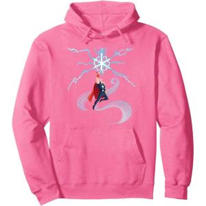 imageMarvel Thor Winter Snowflake Holiday Pullover HoodieBright Pink