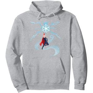 imageMarvel Thor Winter Snowflake Holiday Pullover HoodieHeather Grey
