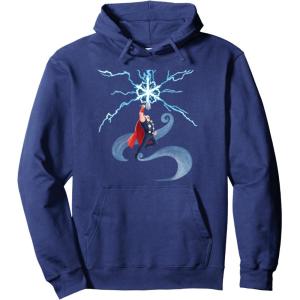 imageMarvel Thor Winter Snowflake Holiday Pullover HoodieNavy Blue
