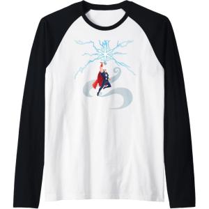 imageMarvel Thor Winter Snowflake Holiday Raglan Baseball TeeBlackWhite