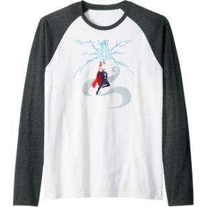imageMarvel Thor Winter Snowflake Holiday Raglan Baseball TeeDark Heather GreyWhite
