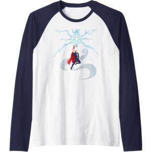 imageMarvel Thor Winter Snowflake Holiday Raglan Baseball TeeNavy BlueWhite