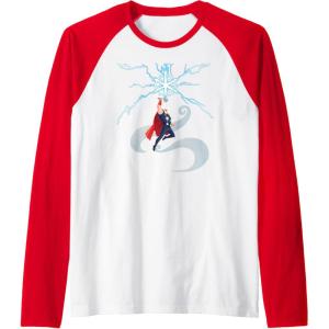 imageMarvel Thor Winter Snowflake Holiday Raglan Baseball TeeRedWhite