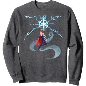 imageMarvel Thor Winter Snowflake Holiday SweatshirtDark Heather Grey