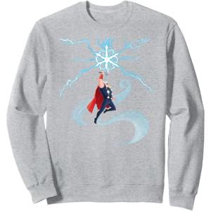 imageMarvel Thor Winter Snowflake Holiday SweatshirtHeather Grey