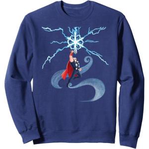 imageMarvel Thor Winter Snowflake Holiday SweatshirtNavy Blue