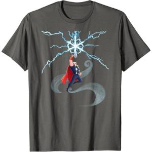 imageMarvel Thor Winter Snowflake Holiday TShirtAsphalt Grey