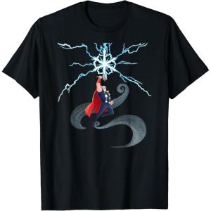 imageMarvel Thor Winter Snowflake Holiday TShirtBlack